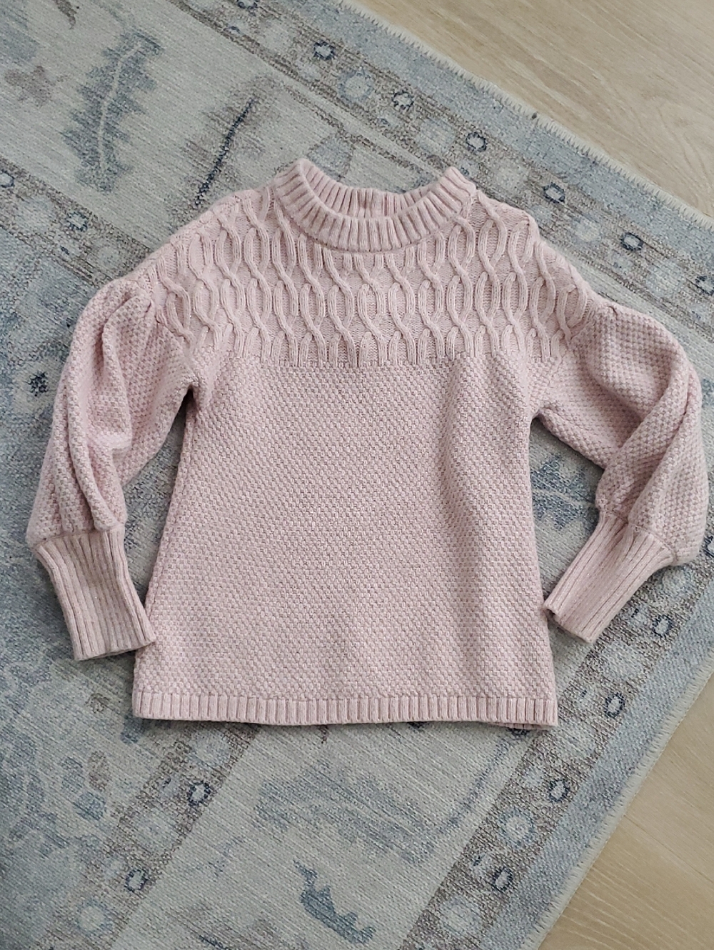 Janie and Jack Girls Textured Tunic Sweater Tea Party Pink Metallic Sz6